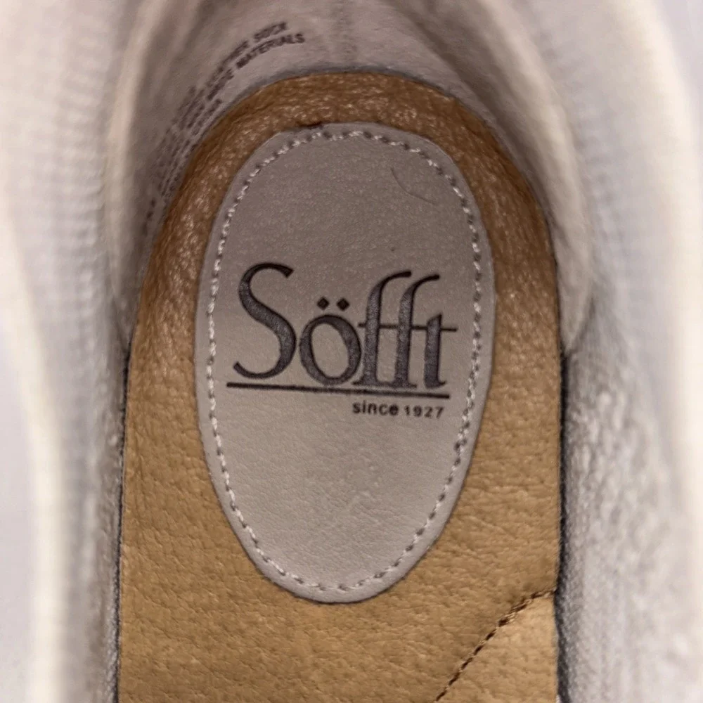 Sofft Somers Grey Knit Sock Leather Comfort Lace Up Sneakers Women's Size 7M EUC